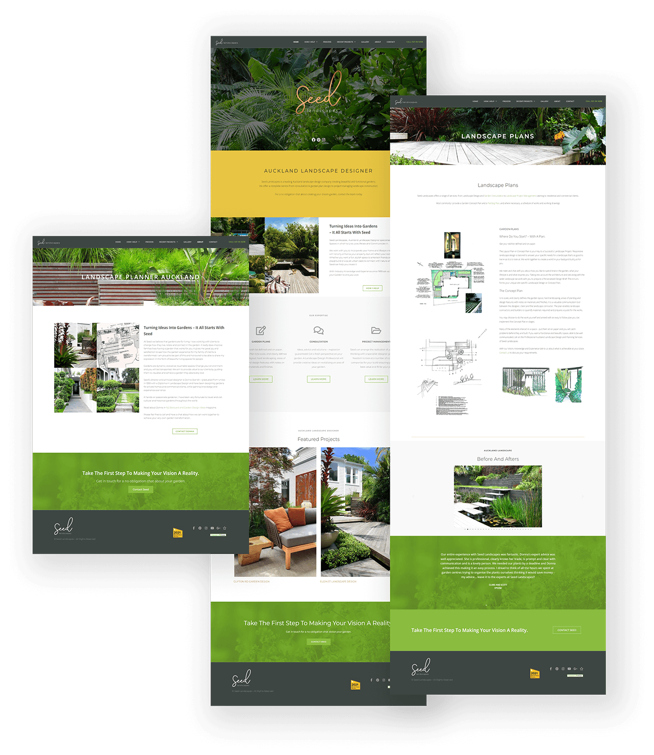 Seed landscape design - website design